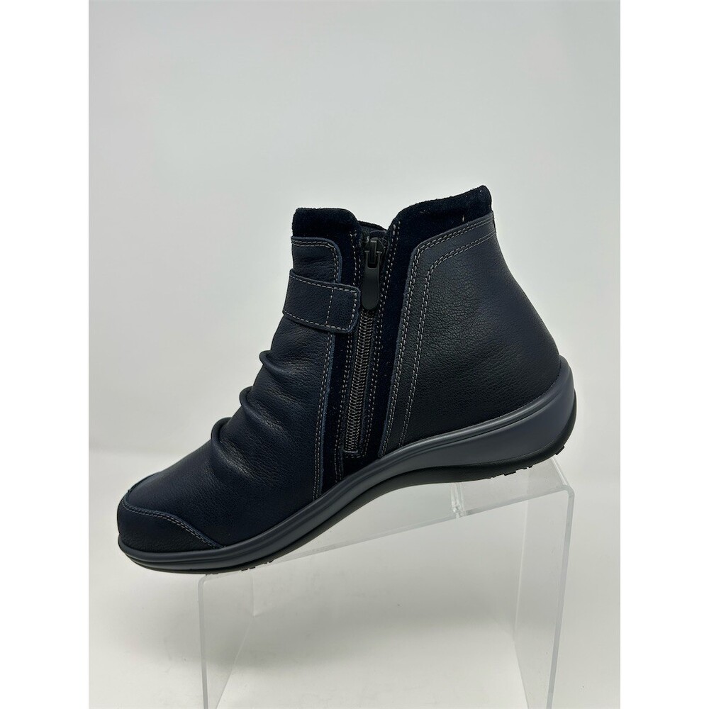 Orthofeet Heidi Womens Orthopedic Navy Blue Ankle Boots Buckle Strap Size 10 W - Picture 3 of 12